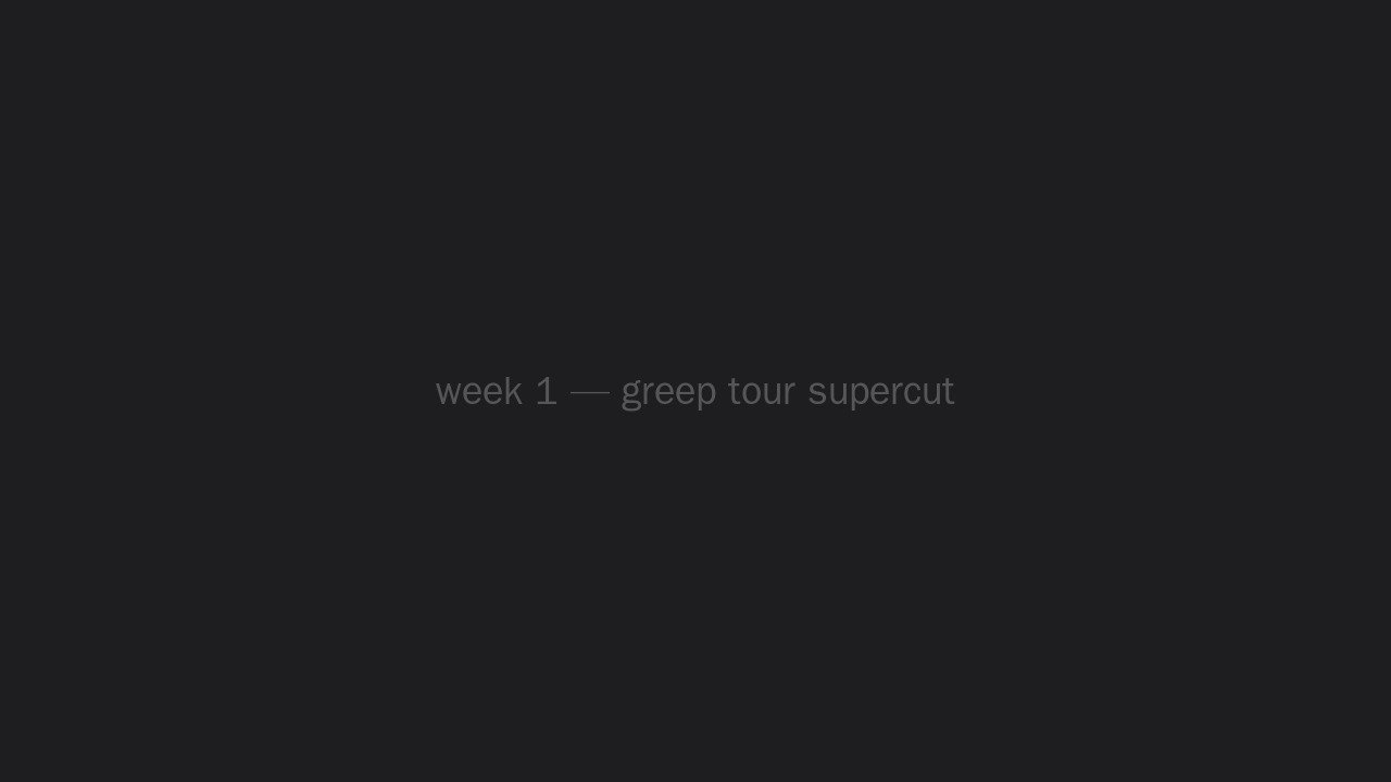 Week 1 — Greep Tour Supercut